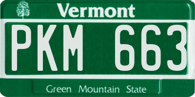 VT license plate PKM663