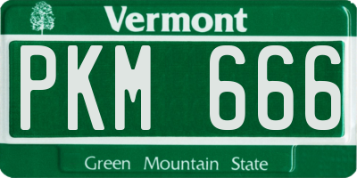 VT license plate PKM666