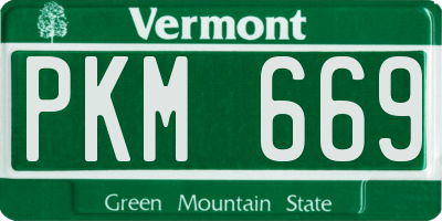 VT license plate PKM669
