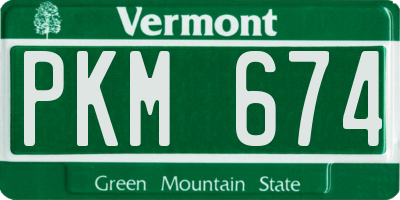 VT license plate PKM674