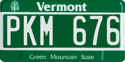 VT license plate PKM676