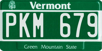 VT license plate PKM679