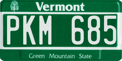 VT license plate PKM685