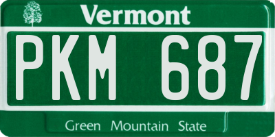 VT license plate PKM687