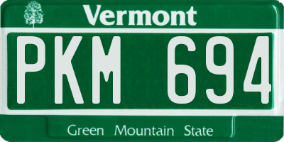 VT license plate PKM694