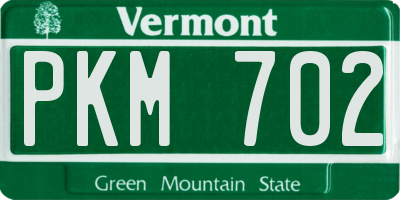 VT license plate PKM702