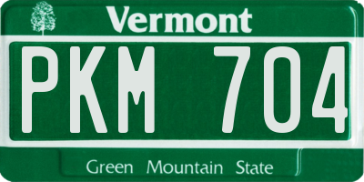 VT license plate PKM704