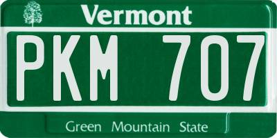 VT license plate PKM707