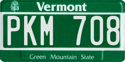 VT license plate PKM708