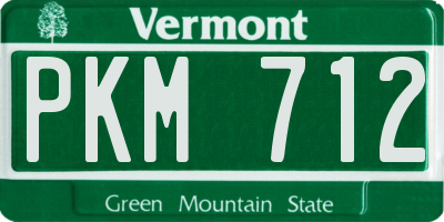 VT license plate PKM712