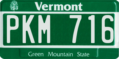 VT license plate PKM716