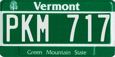 VT license plate PKM717