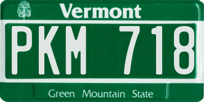 VT license plate PKM718
