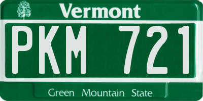 VT license plate PKM721