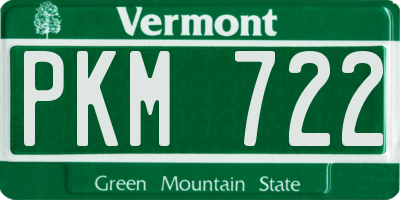 VT license plate PKM722