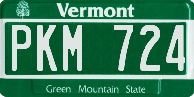 VT license plate PKM724