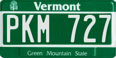 VT license plate PKM727