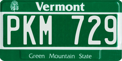 VT license plate PKM729