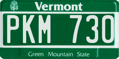 VT license plate PKM730