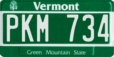 VT license plate PKM734