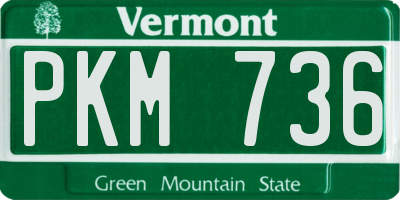 VT license plate PKM736