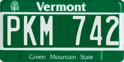 VT license plate PKM742