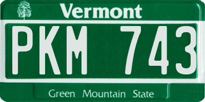 VT license plate PKM743