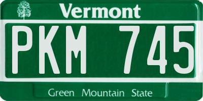VT license plate PKM745