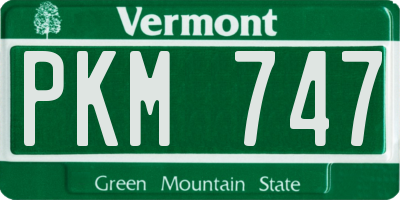 VT license plate PKM747