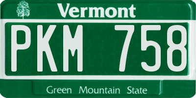 VT license plate PKM758