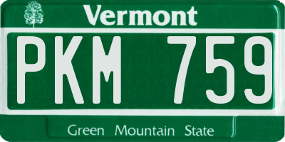 VT license plate PKM759