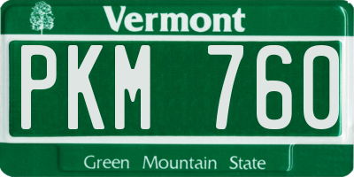 VT license plate PKM760