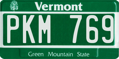 VT license plate PKM769