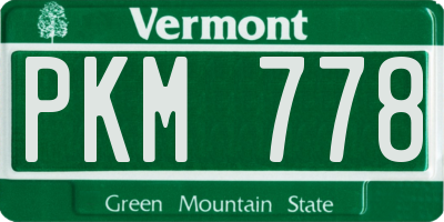 VT license plate PKM778