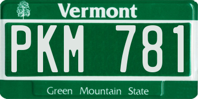 VT license plate PKM781
