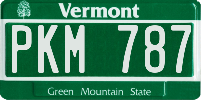 VT license plate PKM787