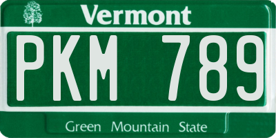 VT license plate PKM789