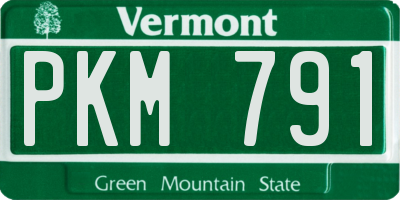 VT license plate PKM791