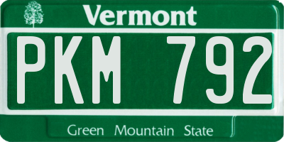 VT license plate PKM792