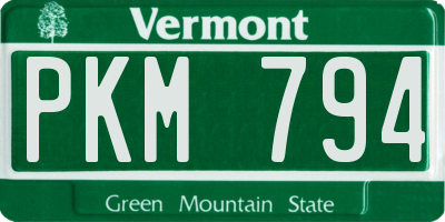 VT license plate PKM794