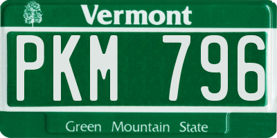 VT license plate PKM796