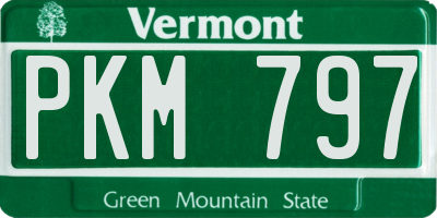 VT license plate PKM797