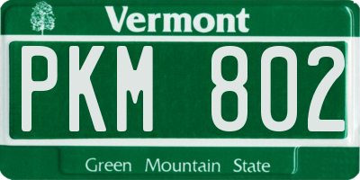 VT license plate PKM802