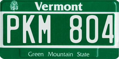 VT license plate PKM804