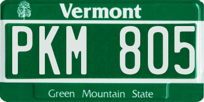 VT license plate PKM805