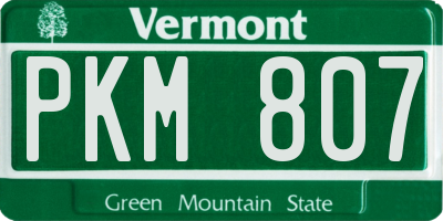 VT license plate PKM807