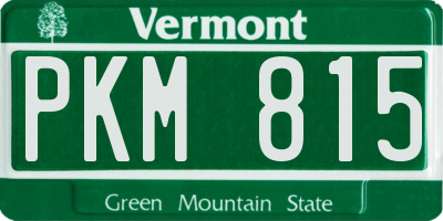 VT license plate PKM815