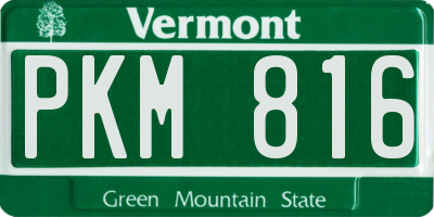 VT license plate PKM816