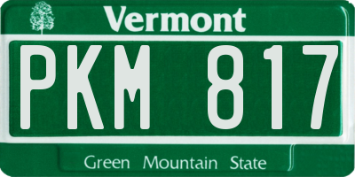 VT license plate PKM817