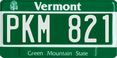 VT license plate PKM821